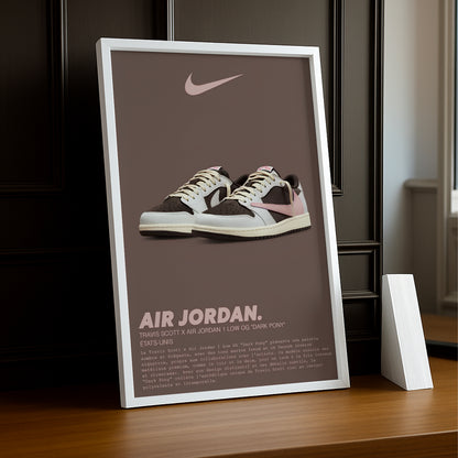 Cadre photo Travis Scott x Air Jordan 1 Low OG Dark Pony