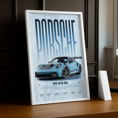 Cadre photo Porsche GT3 RS 911 bleu