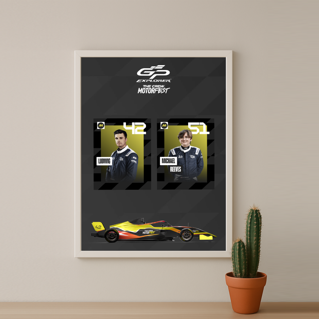 Cadre Photo GP Explorer Ludwig x Reevs x The Crew Motorfest – Affiche Encadrée Officielle Course & Gaming