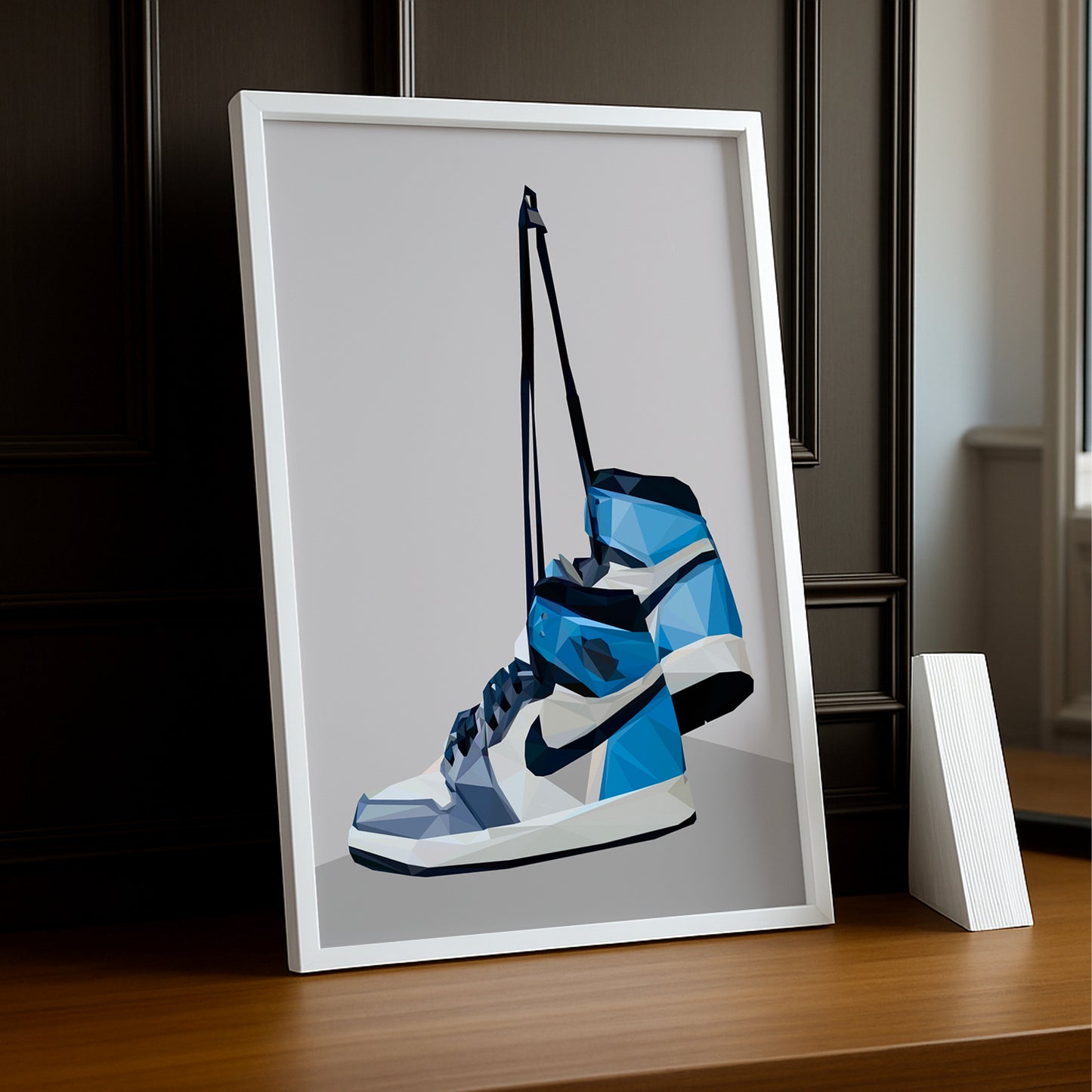 Air Jordan 1 High University Blauer Illustrations-Fotorahmen 