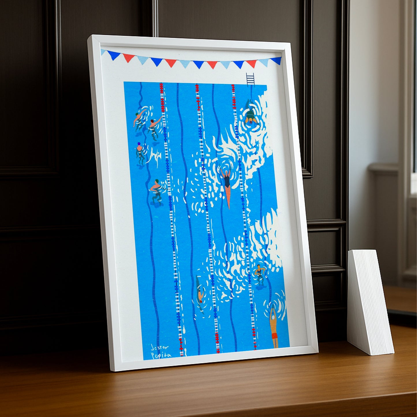 Cadre Photo Natation - Dessin Piscine