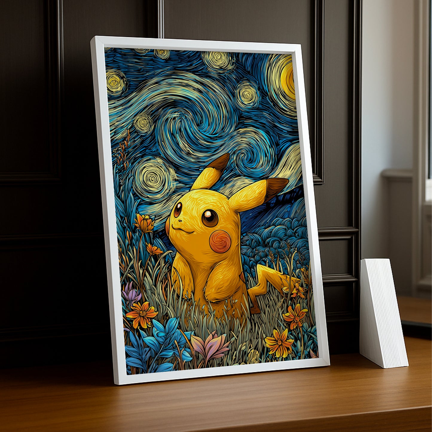 Poster Photo Pokémon - Pikachu Flowers