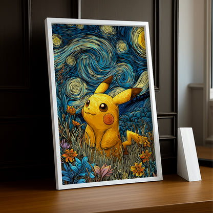 Poster Photo Pokémon - Pikachu Flowers