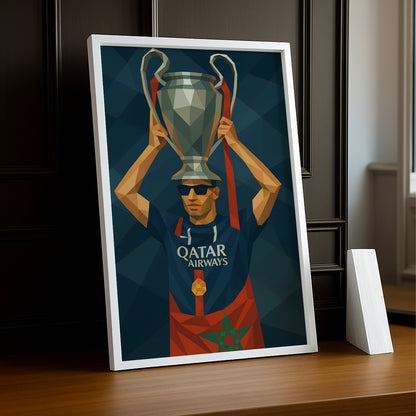 Cadre photo PSG illustration Achraf Hakimi