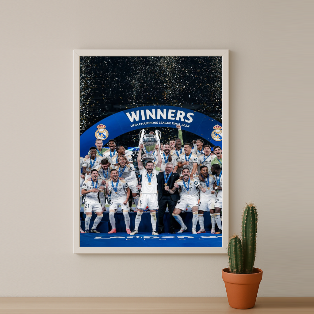 Cadre Photo Real Madrid Winners Ligue des Champions – Affiche HD Encadrée Papier Premium