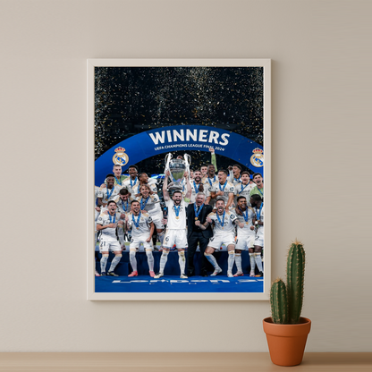 Cadre Photo Real Madrid Winners Ligue des Champions – Affiche HD Encadrée Papier Premium