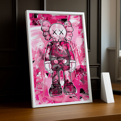 Cadre photo Kaws - Graffiti Rose