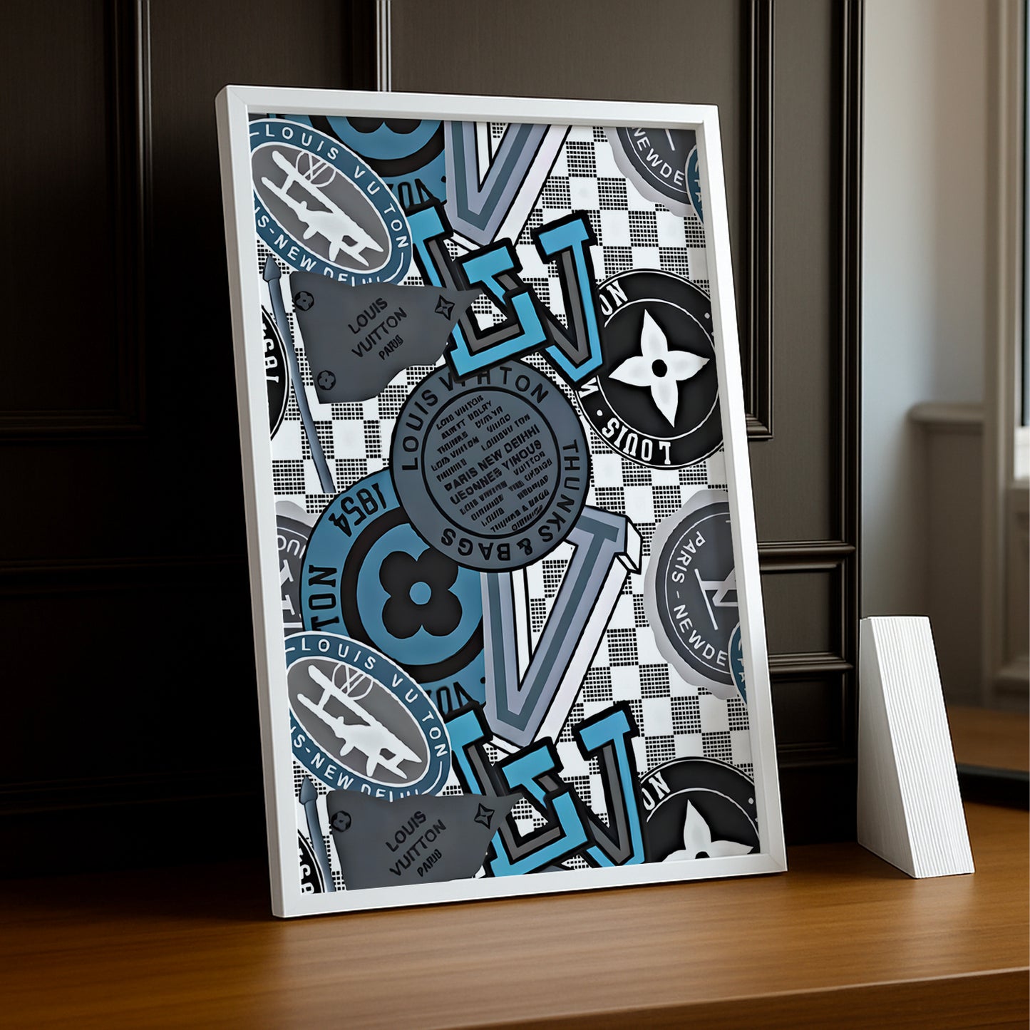 Cadre photo Louis Vuitton - Logo Bleu