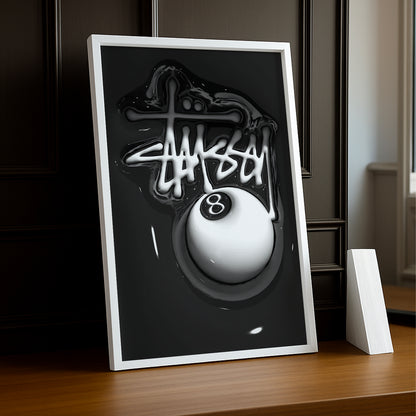 Cadre photo Stüssy 8 billard blanc