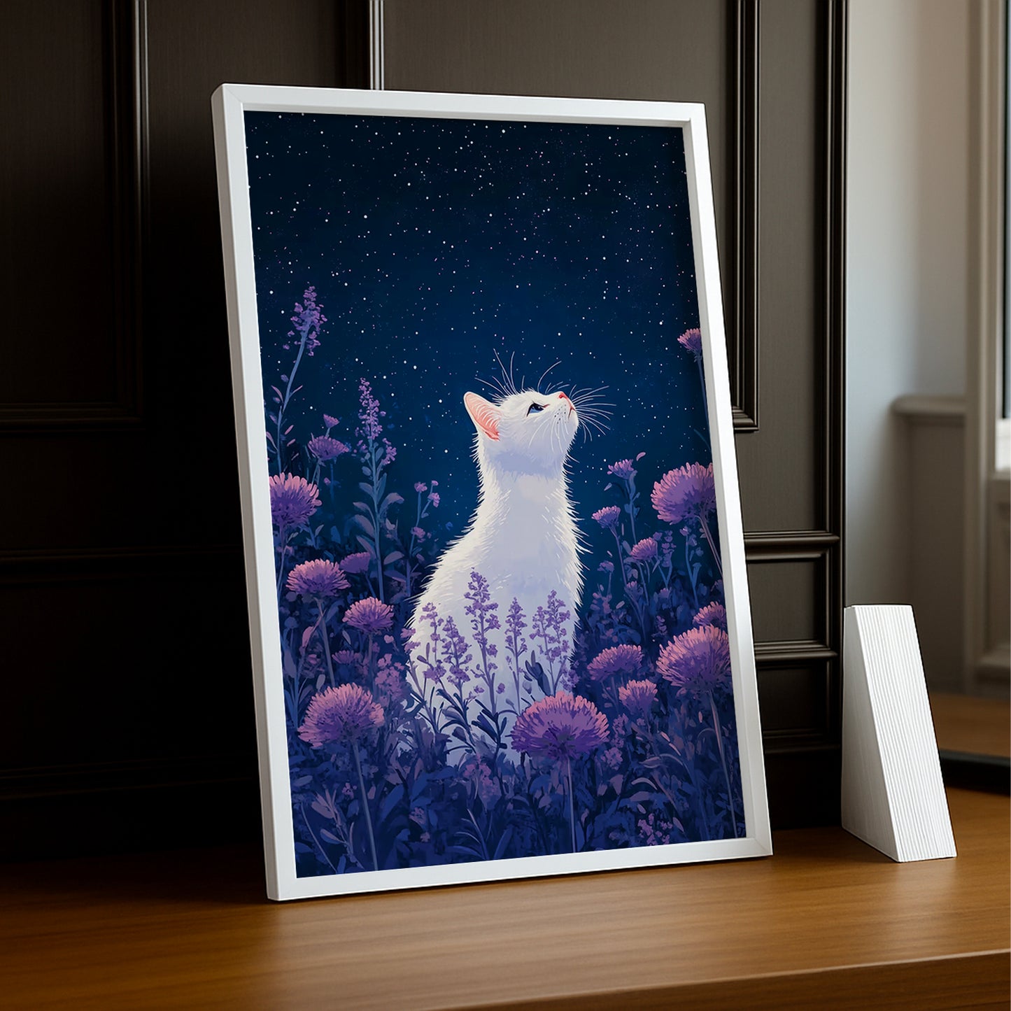 Cadre Photo Chat - White cat