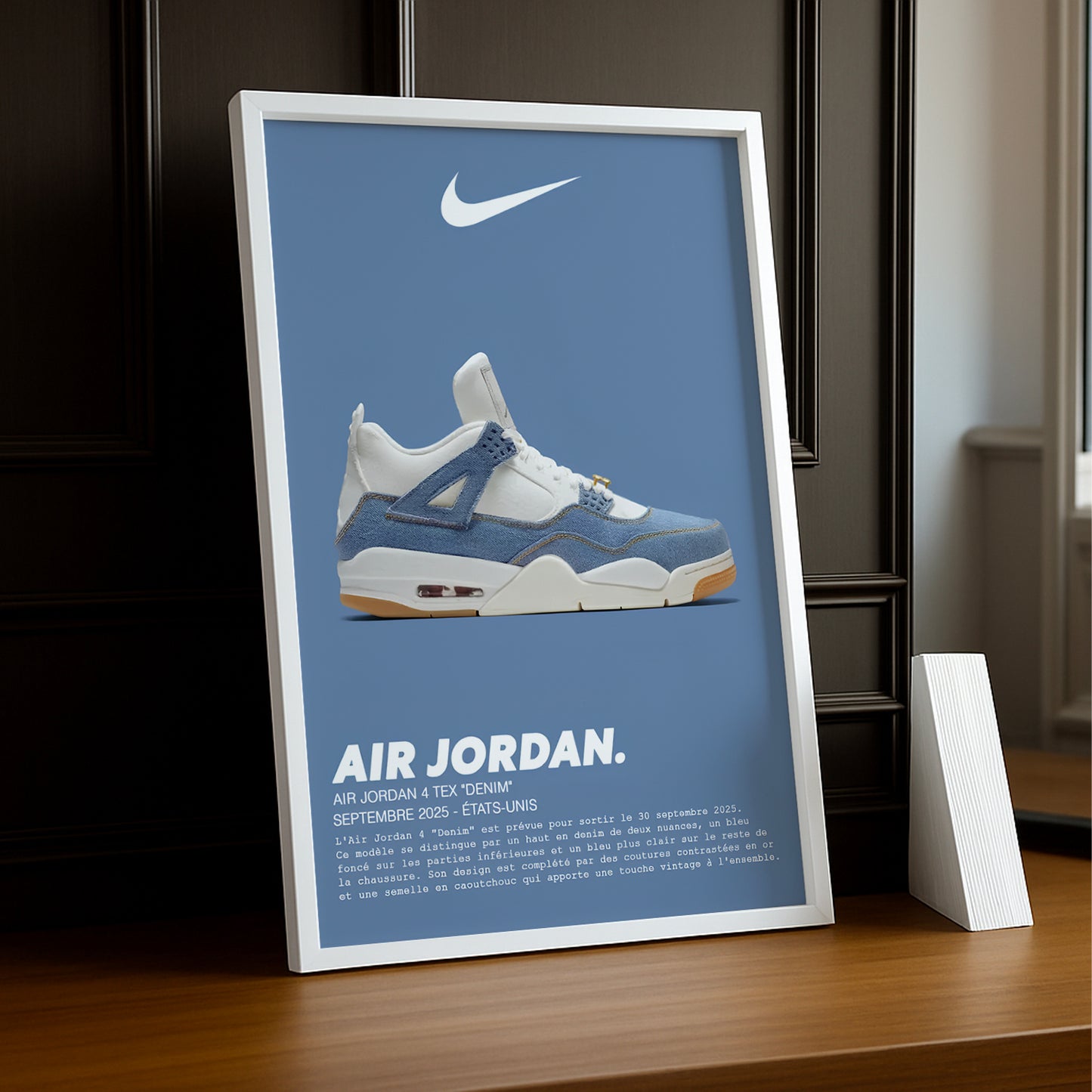 Air Jordan 4 Retro Tex Denim Bilderrahmen 