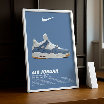 Air Jordan 4 Retro Tex Denim Bilderrahmen 