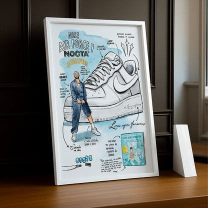Cadre photo Nike Air Force 1 x Nocta Illustration