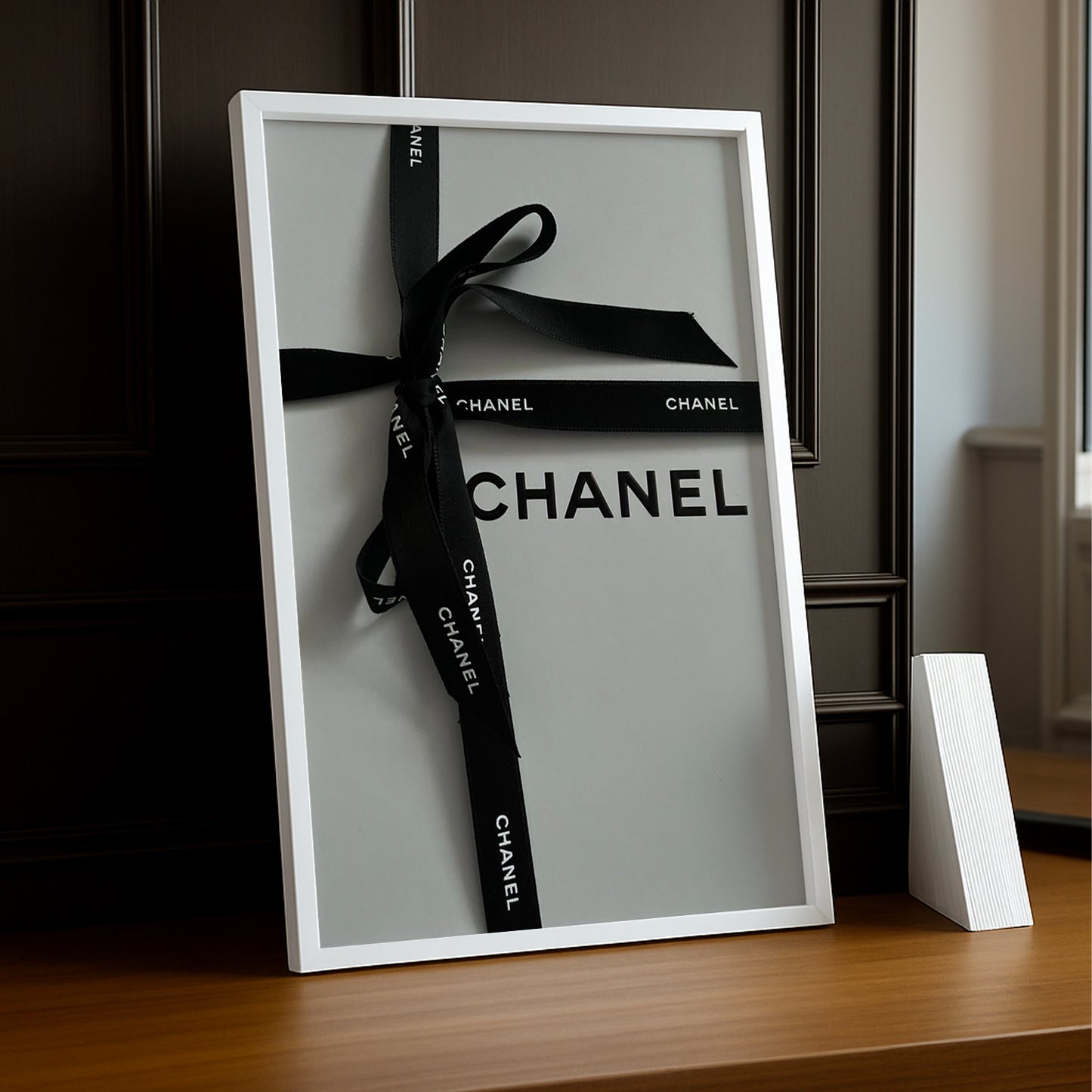 Poster Photo Chanel - Ruban Gris & Noir