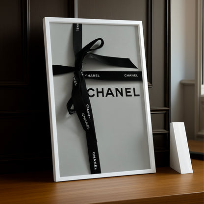Poster Photo Chanel - Ruban Gris & Noir