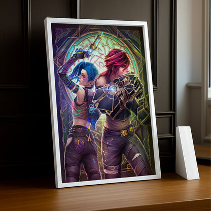 Cadre photo Vi x Jinx Arcane