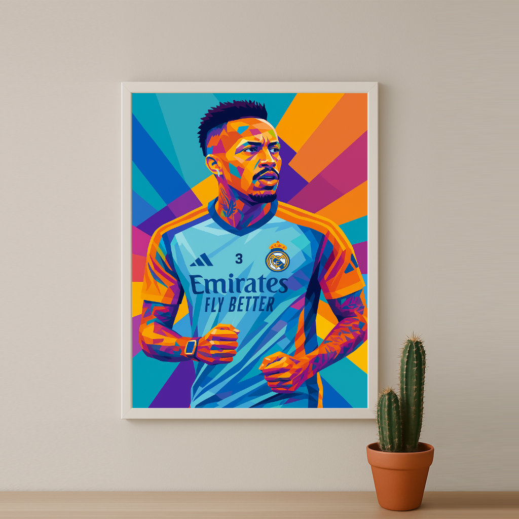 Cadre Photo Militão Real Madrid – Affiche HD Encadrée Papier Premium
