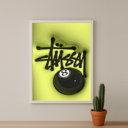 Cadre photo Stüssy - 3D Jaune Fluo