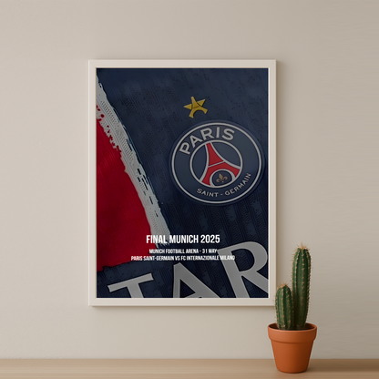 Cadre photo Maillot étoilée finale PSG - Inter Milan