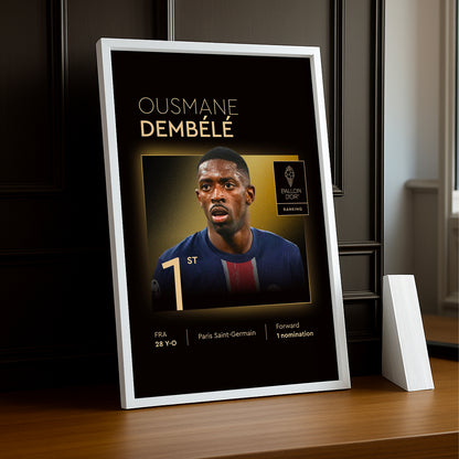 Poster Ousmane Dembélé Gagnant du Ballon d'Or 2025