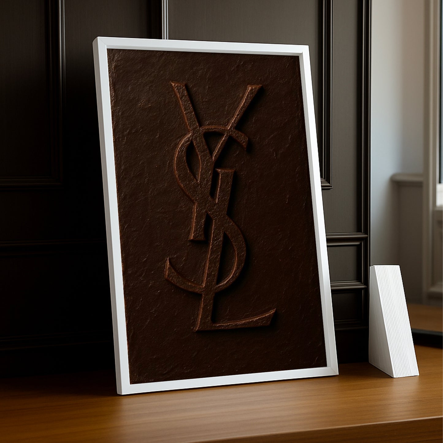 Cadre photo Yves Saint Laurent - Logo Marron