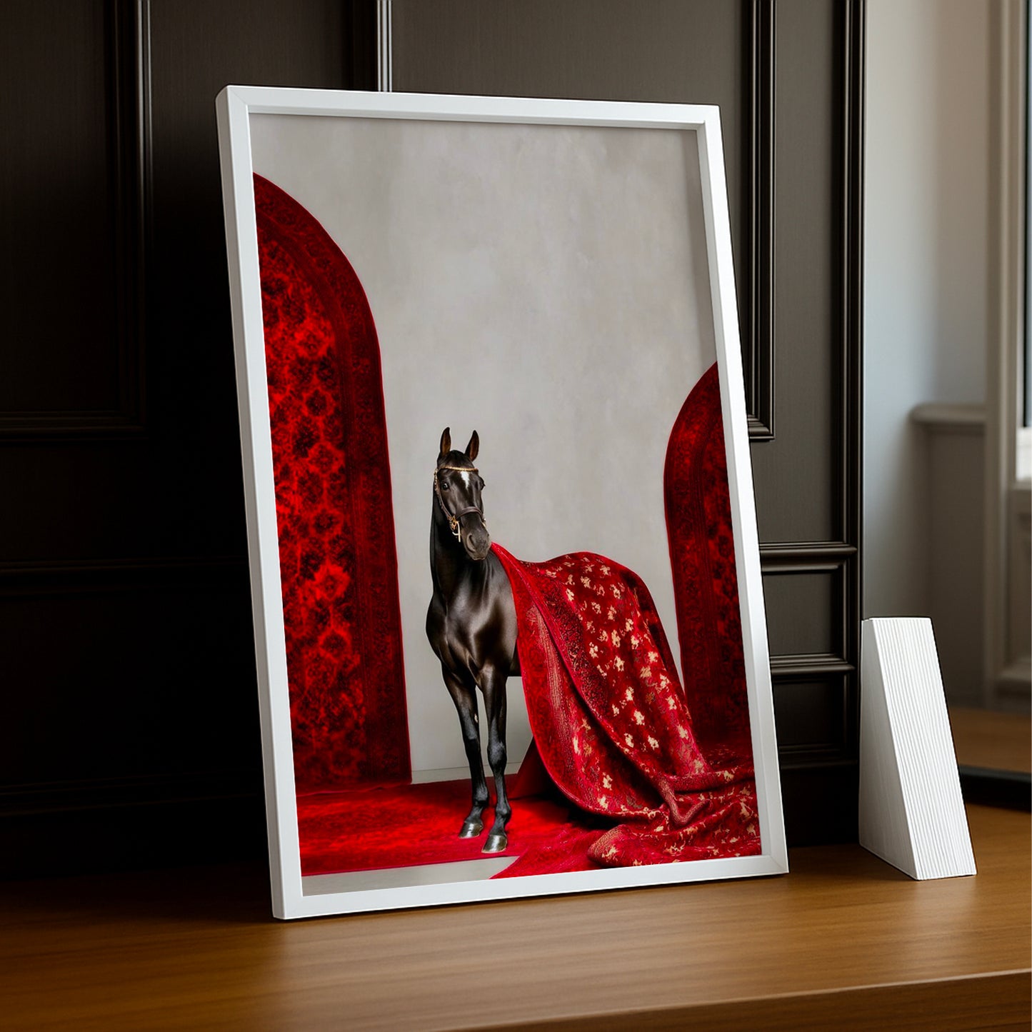 Cadre photo Équitation - Cheval Draps Rouge