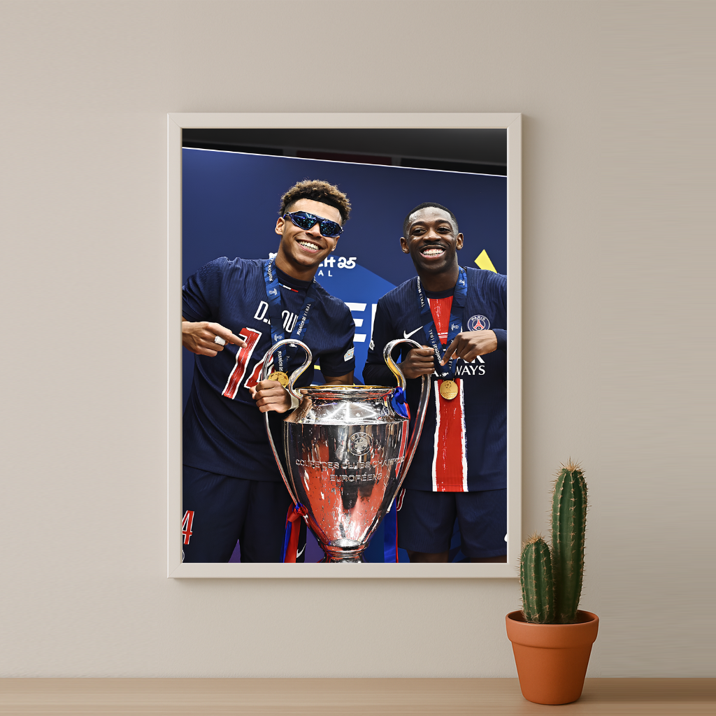 Cadre photo Paris Saint-Germain Désiré Doué x Ousmane Dembélé