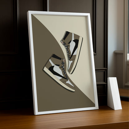 Cadre photo Air Jordan 1 x Travis Scott Mocha illustration