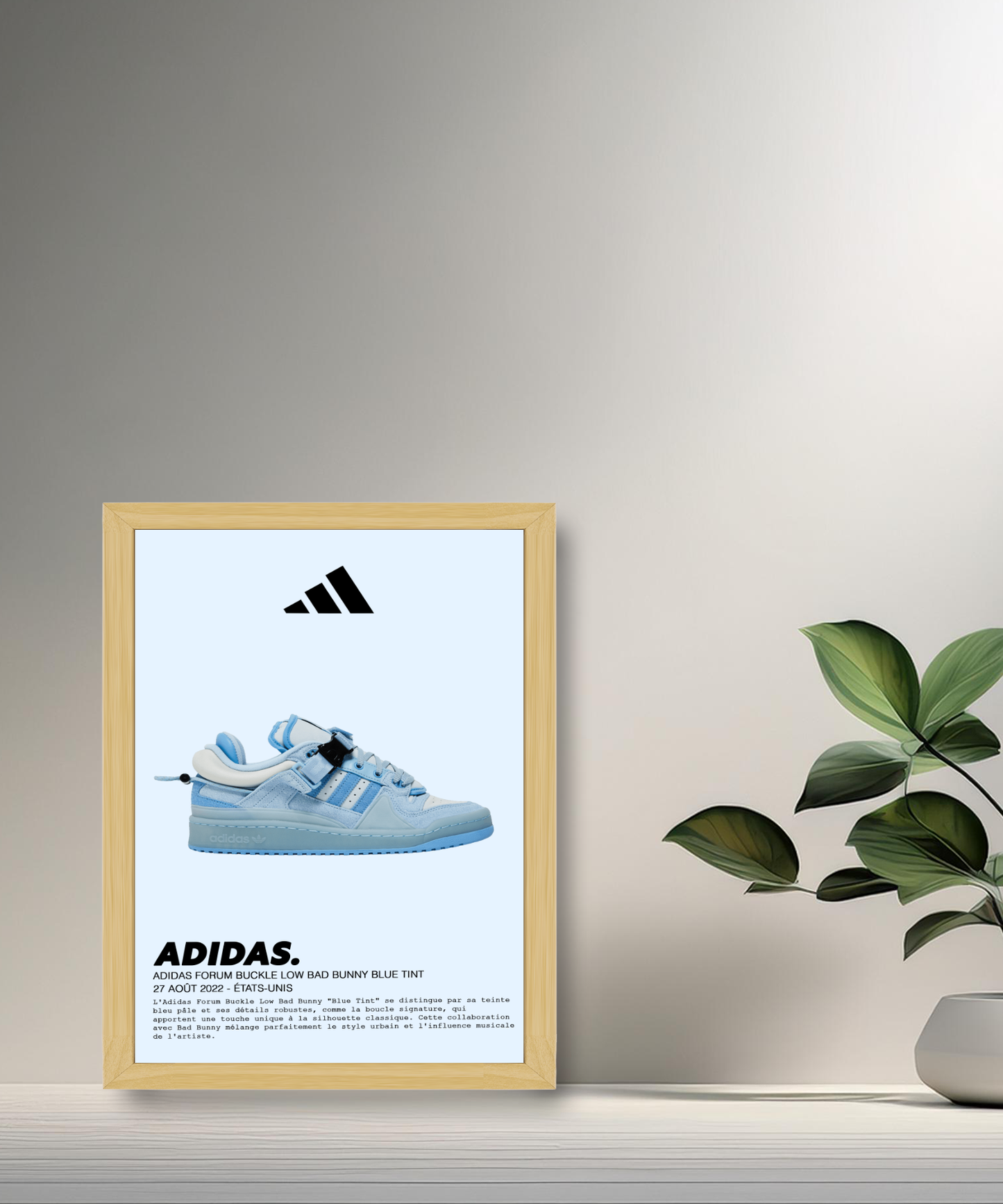 Adidas Buckle Low Bad Bunny Blau getönter Fotorahmen 