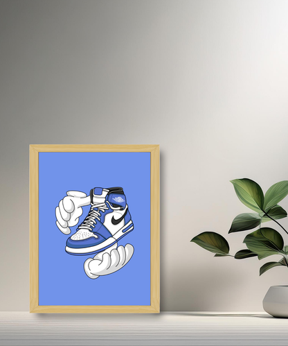 Cadre photo Air Jordan 1 bleu Illustration