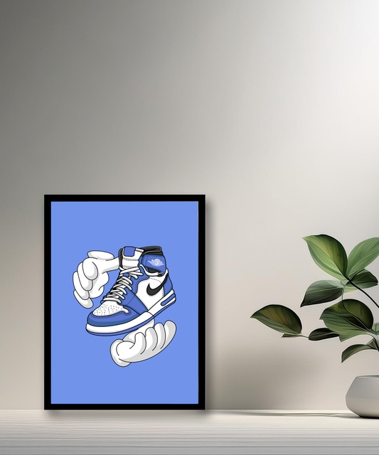 Cadre photo Air Jordan 1 bleu Illustration