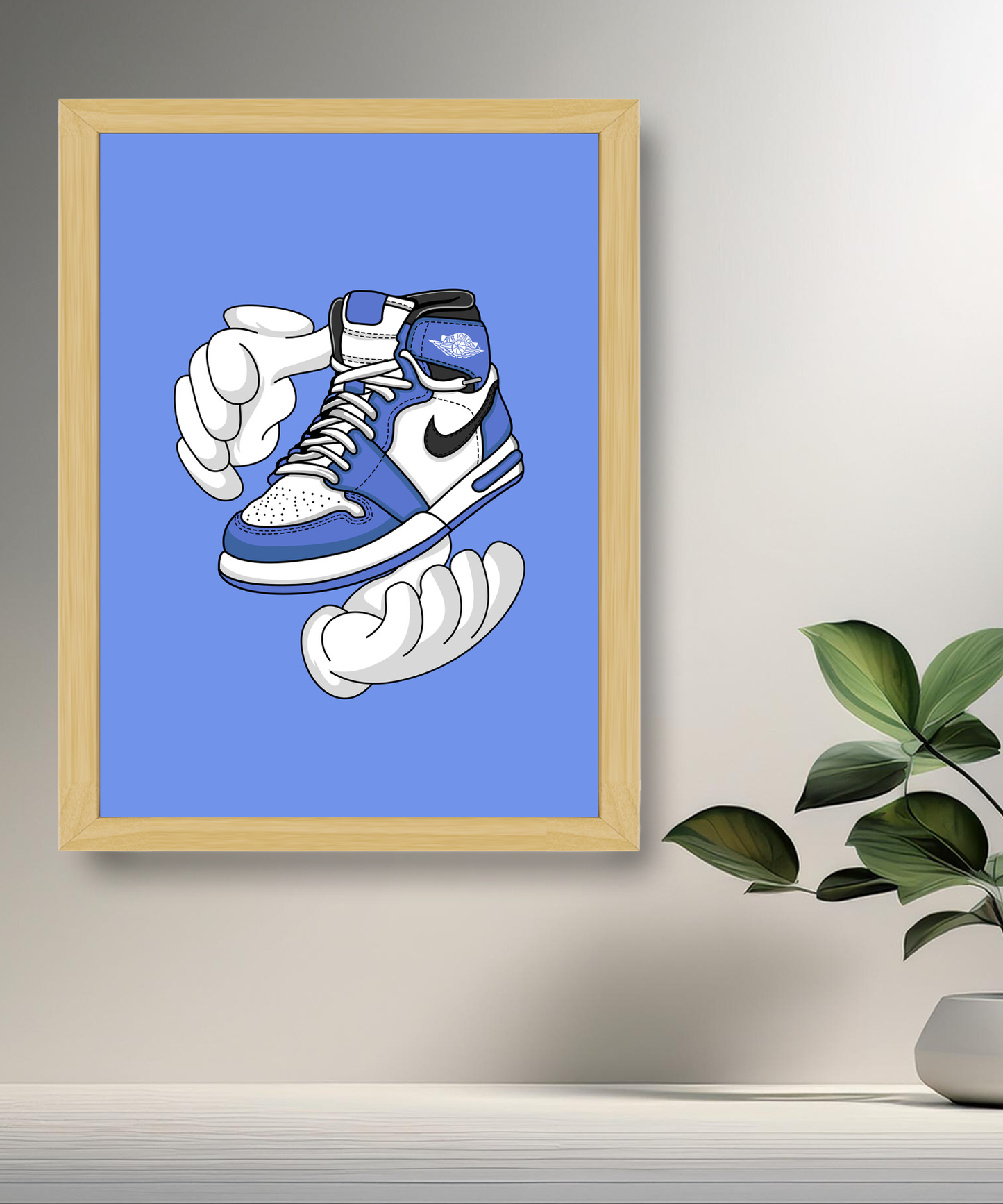 Cadre photo Air Jordan 1 bleu Illustration