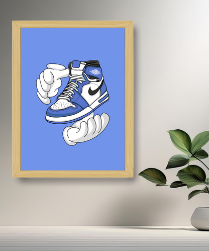 Cadre photo Air Jordan 1 bleu Illustration