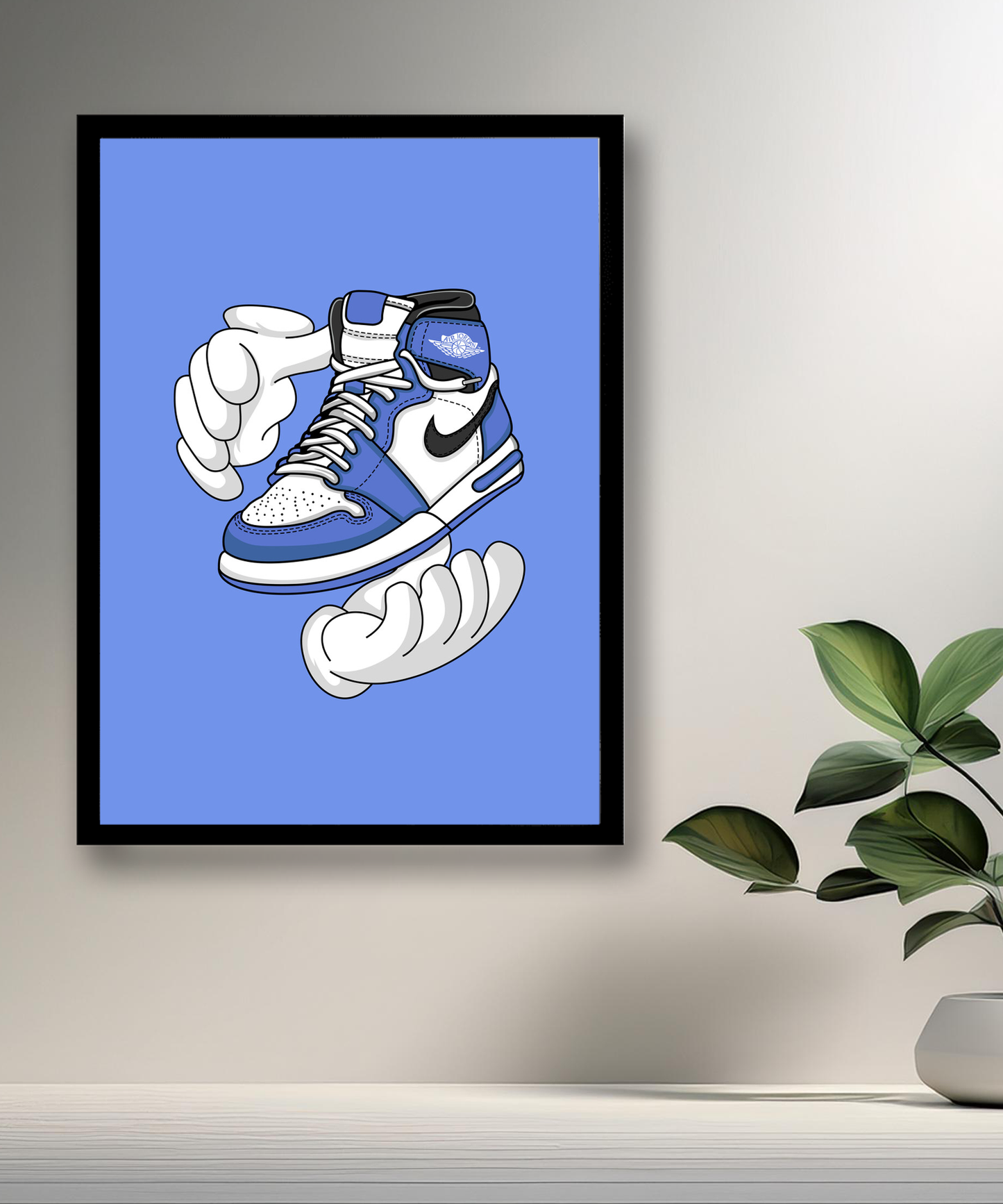 Cadre photo Air Jordan 1 bleu Illustration