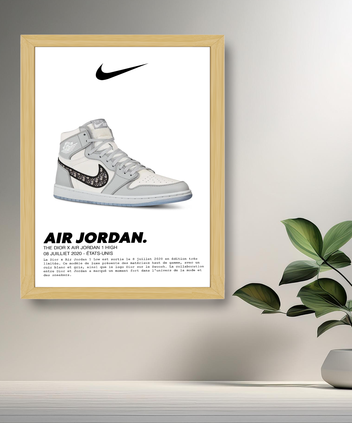 Air Jordan 1 High x The Dior Fotorahmen 
