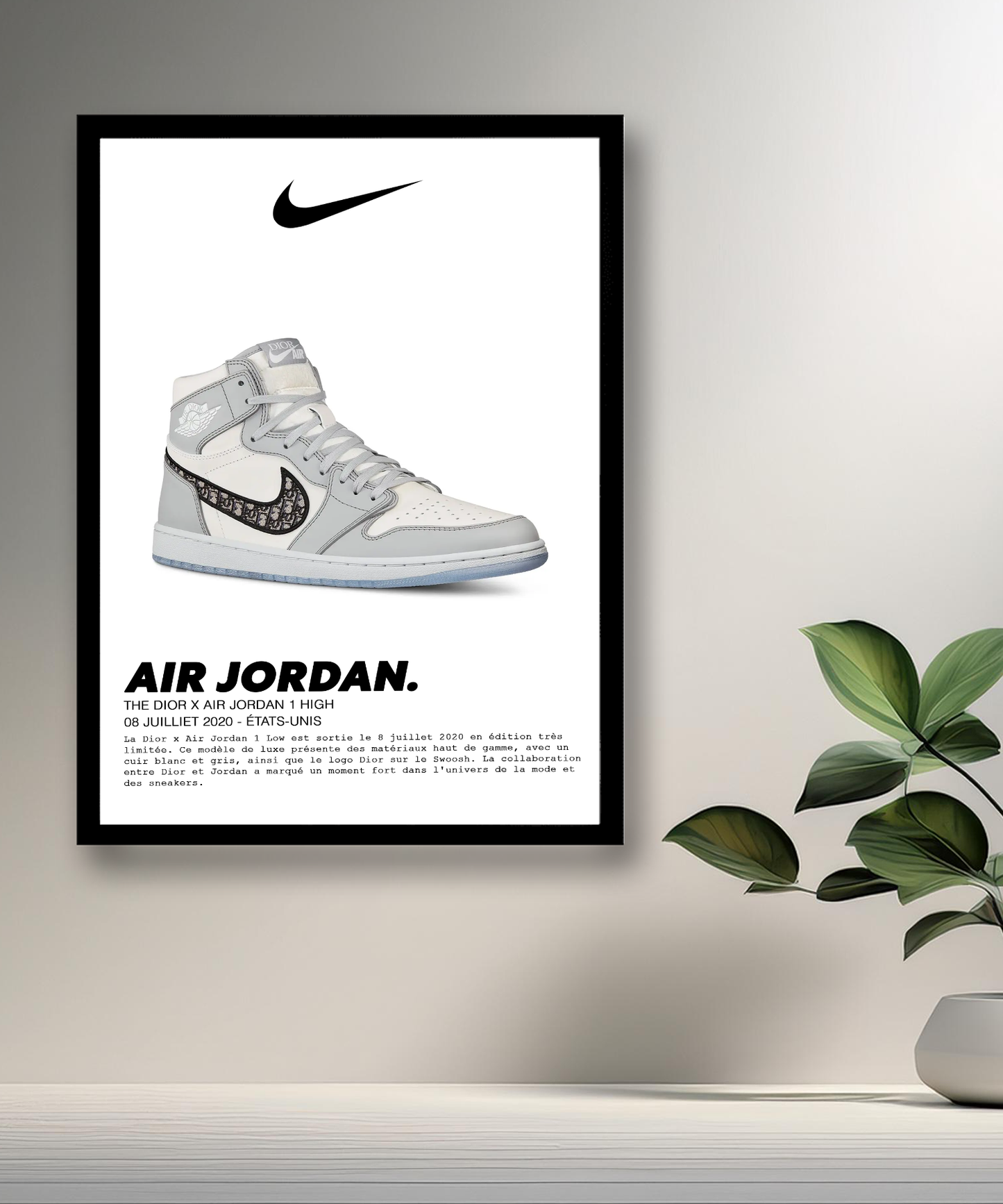 Air Jordan 1 High x The Dior Fotorahmen 