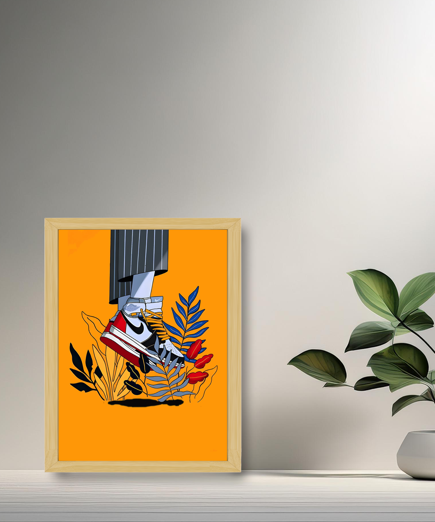 Cadre photo Air Jordan 1 Illustration orange