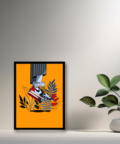 Cadre photo Air Jordan 1 Illustration orange