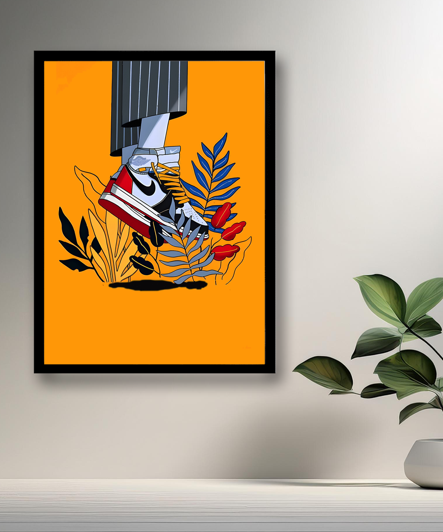 Cadre photo Air Jordan 1 Illustration orange