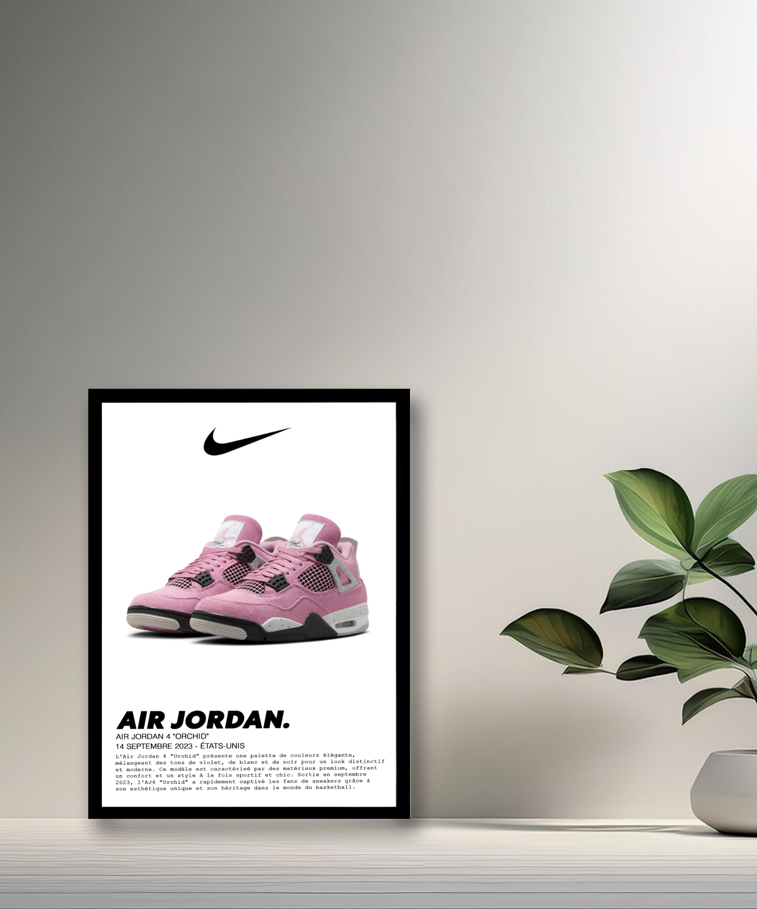 Cadre photo Air Jordan 4 Orchid