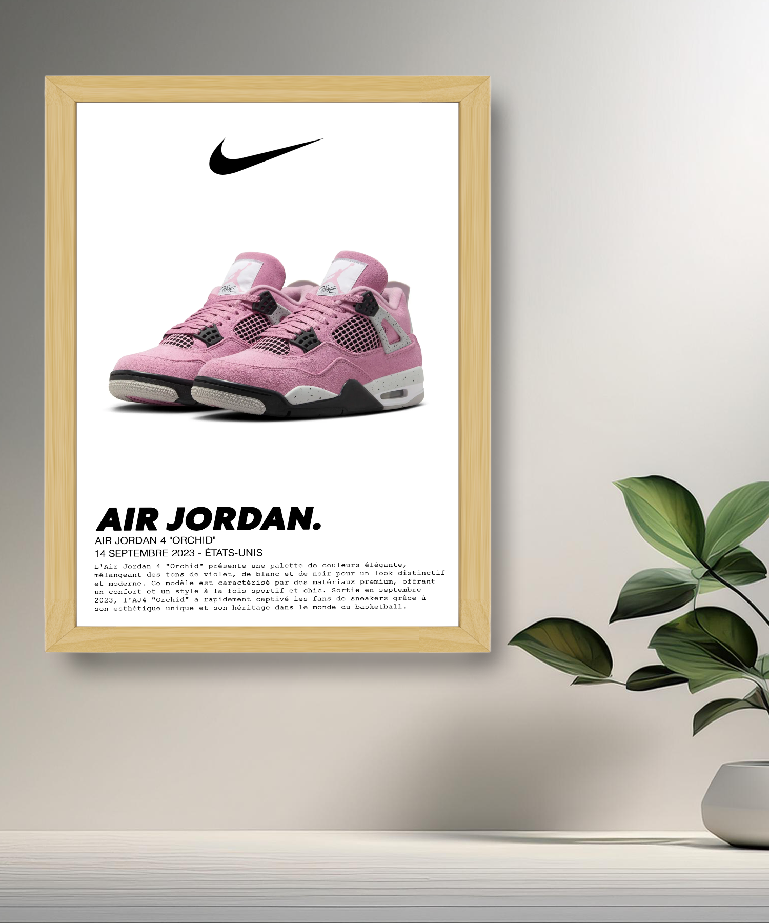 Cadre photo Air Jordan 4 Orchid