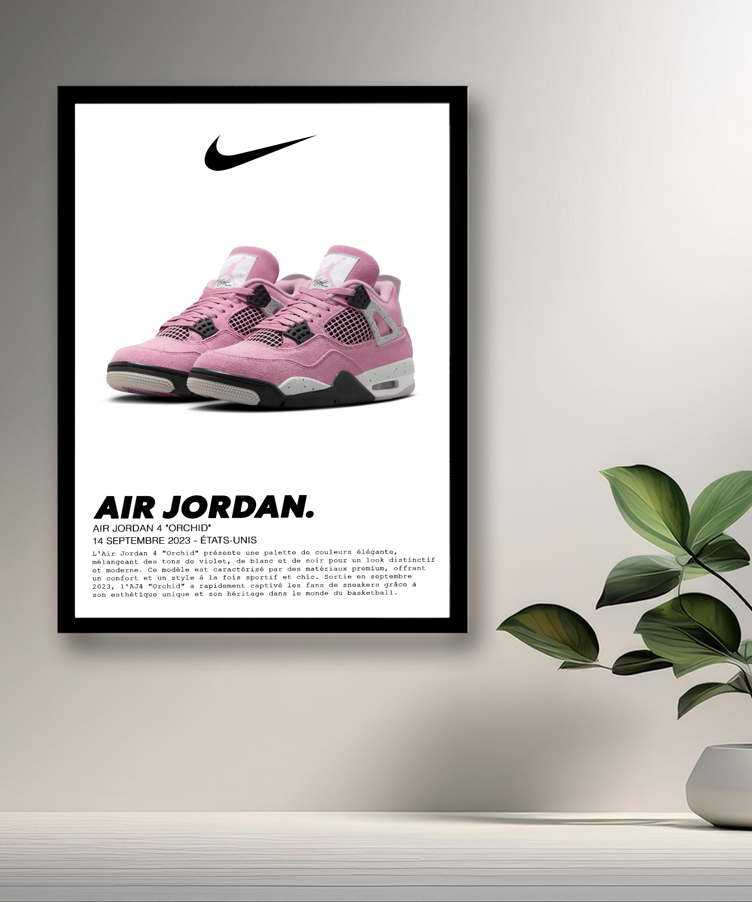 Cadre photo Air Jordan 4 Orchid