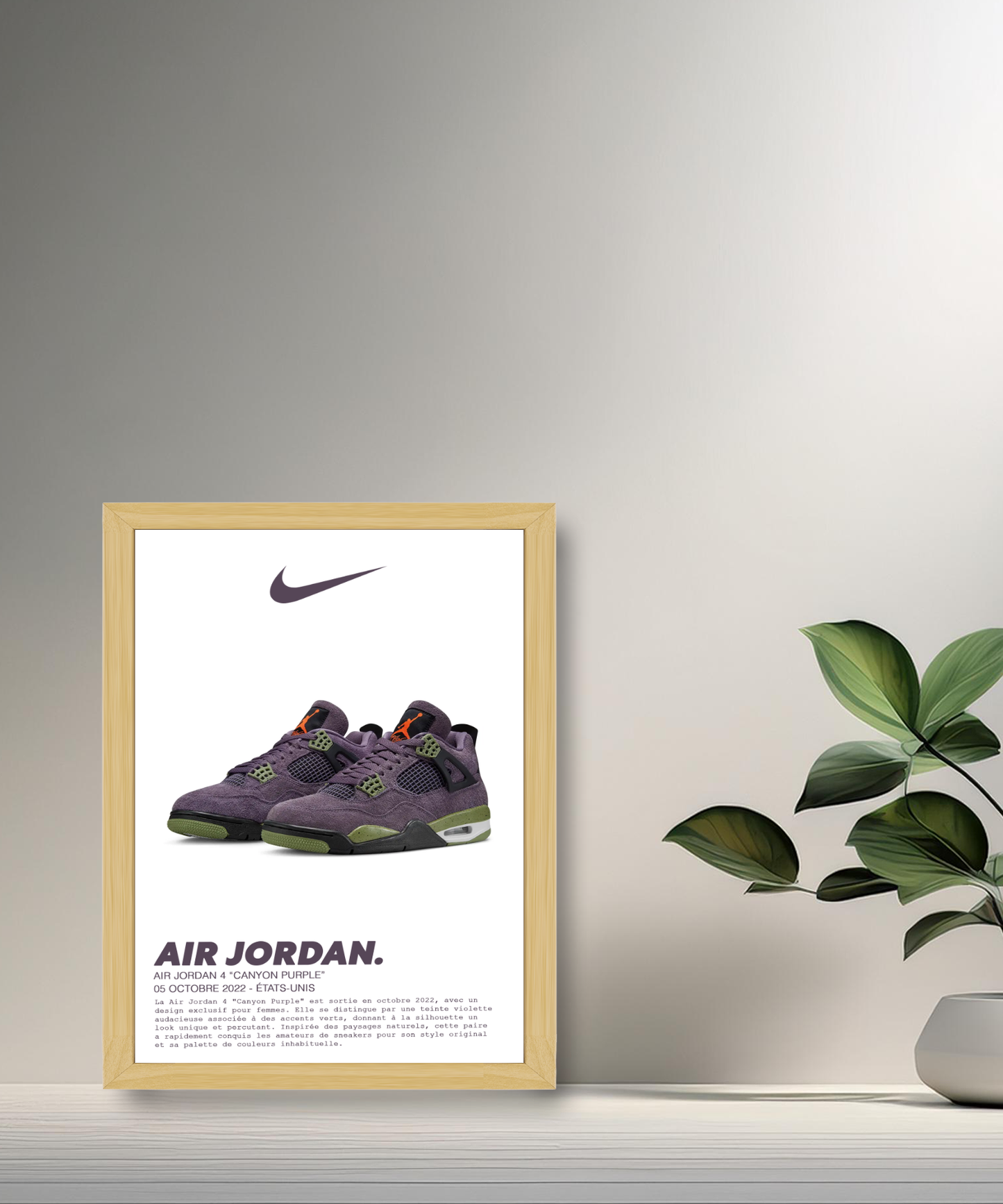 Nike Air Jordan 4 Retro Canyon Lila Fotorahmen