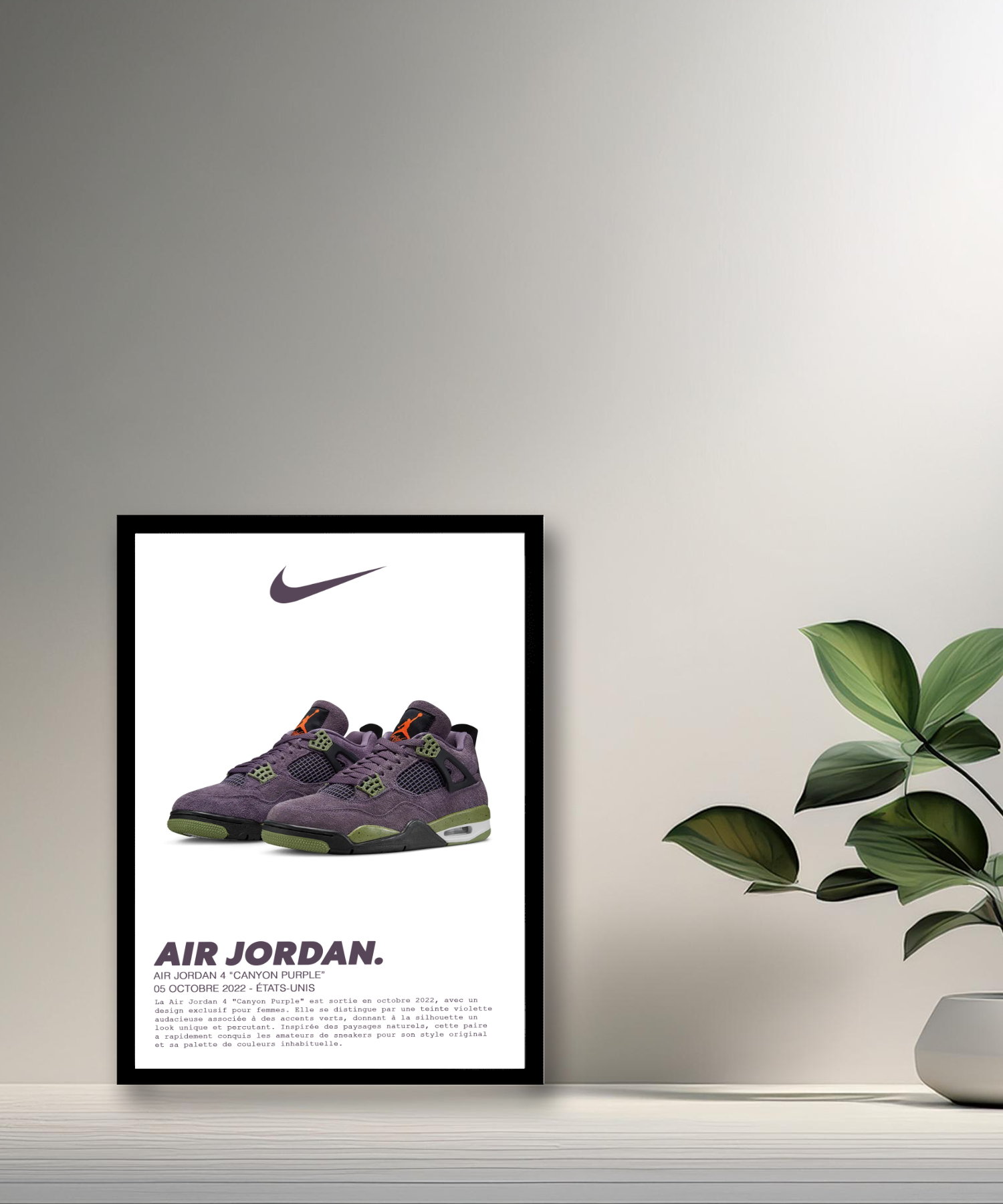 Cadre photo Nike Air Jordan 4 Retro Canyon Purple