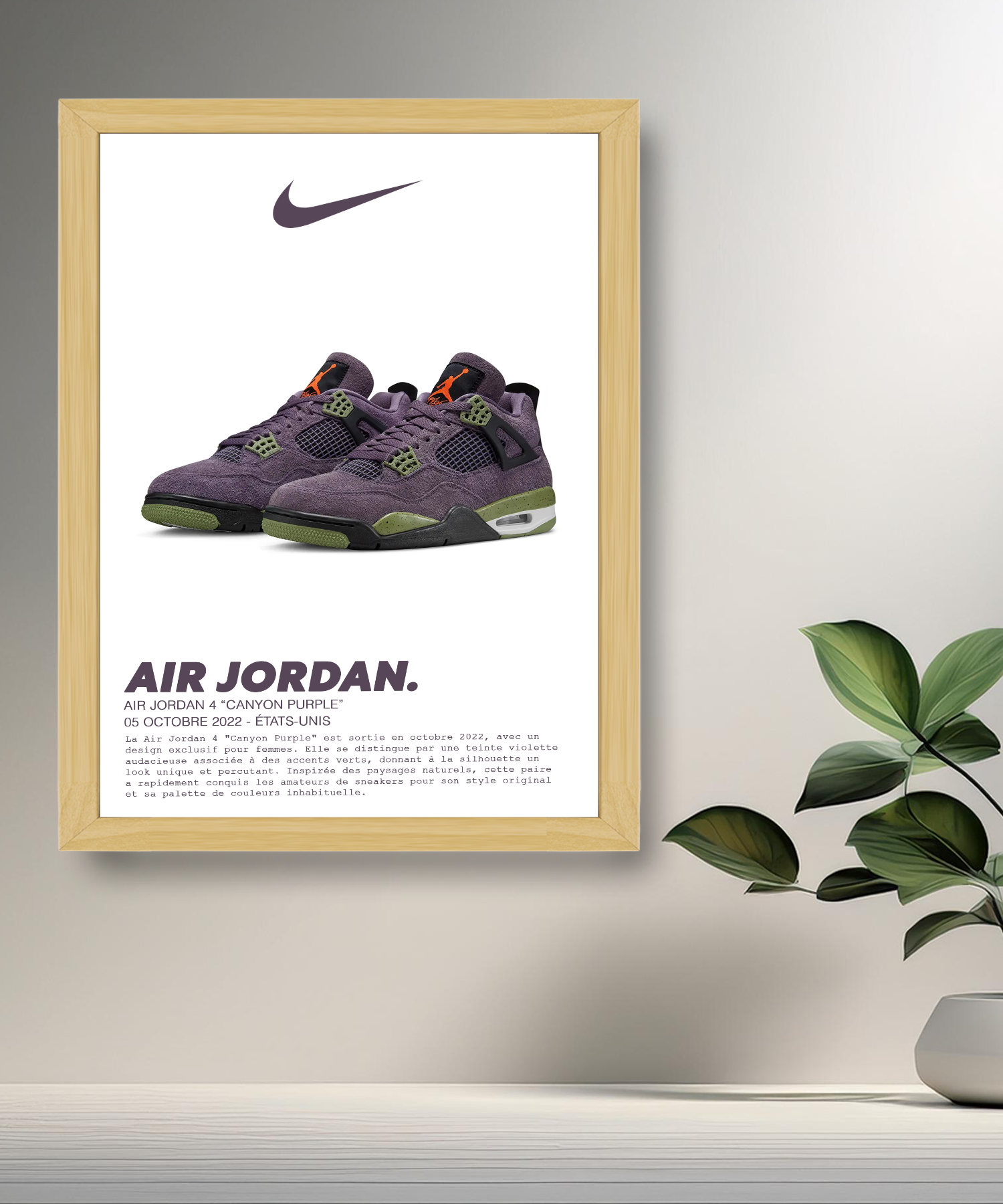 Cadre photo Nike Air Jordan 4 Retro Canyon Purple