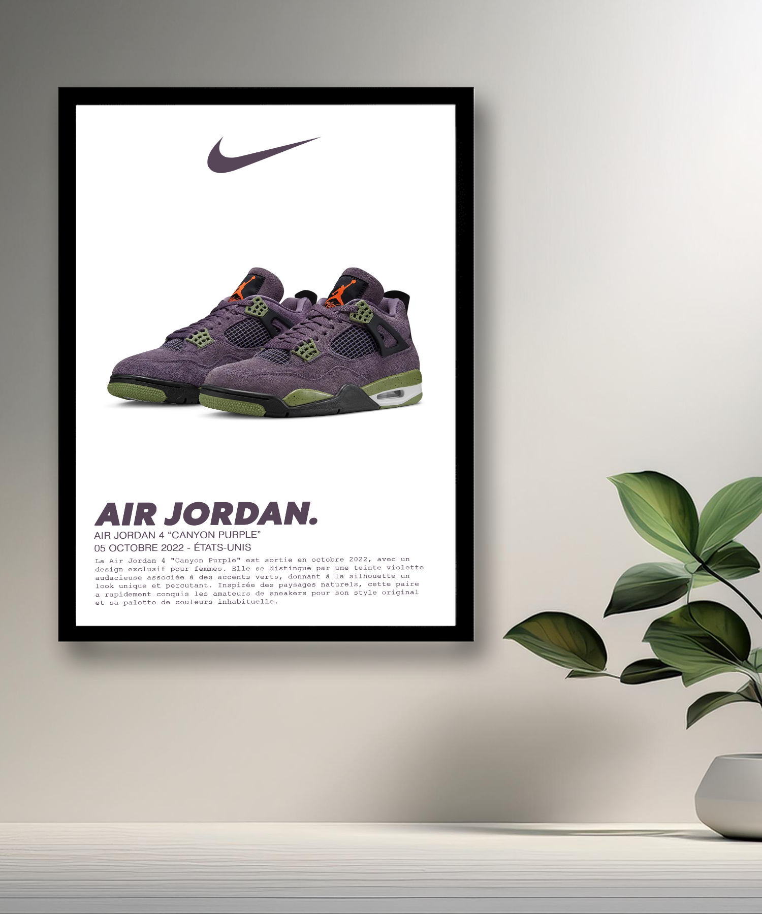 Cadre photo Nike Air Jordan 4 Retro Canyon Purple