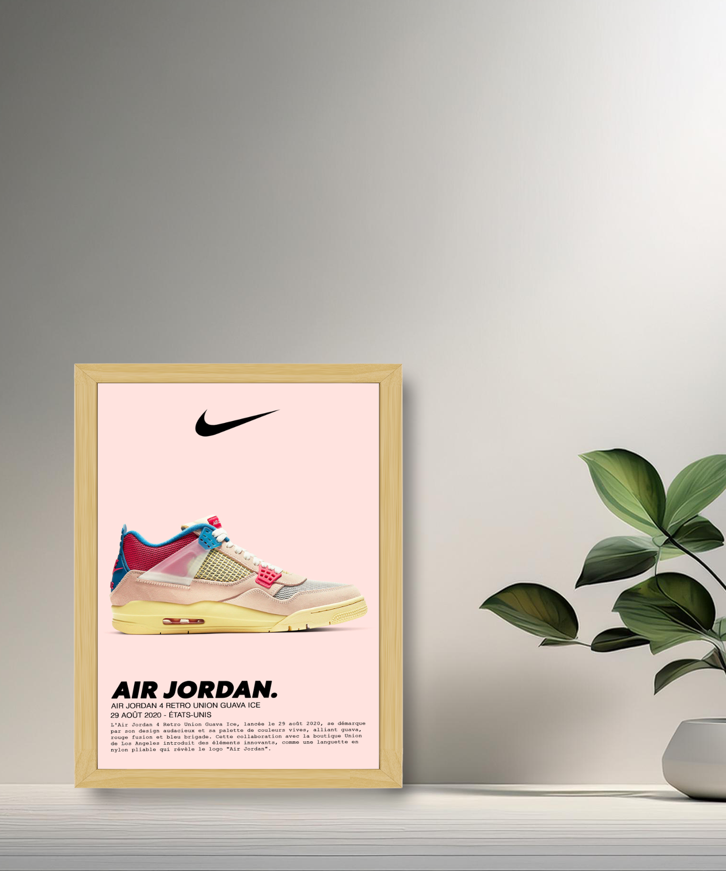 Air Jordan 4 Retro Union Guava Ice Bilderrahmen 