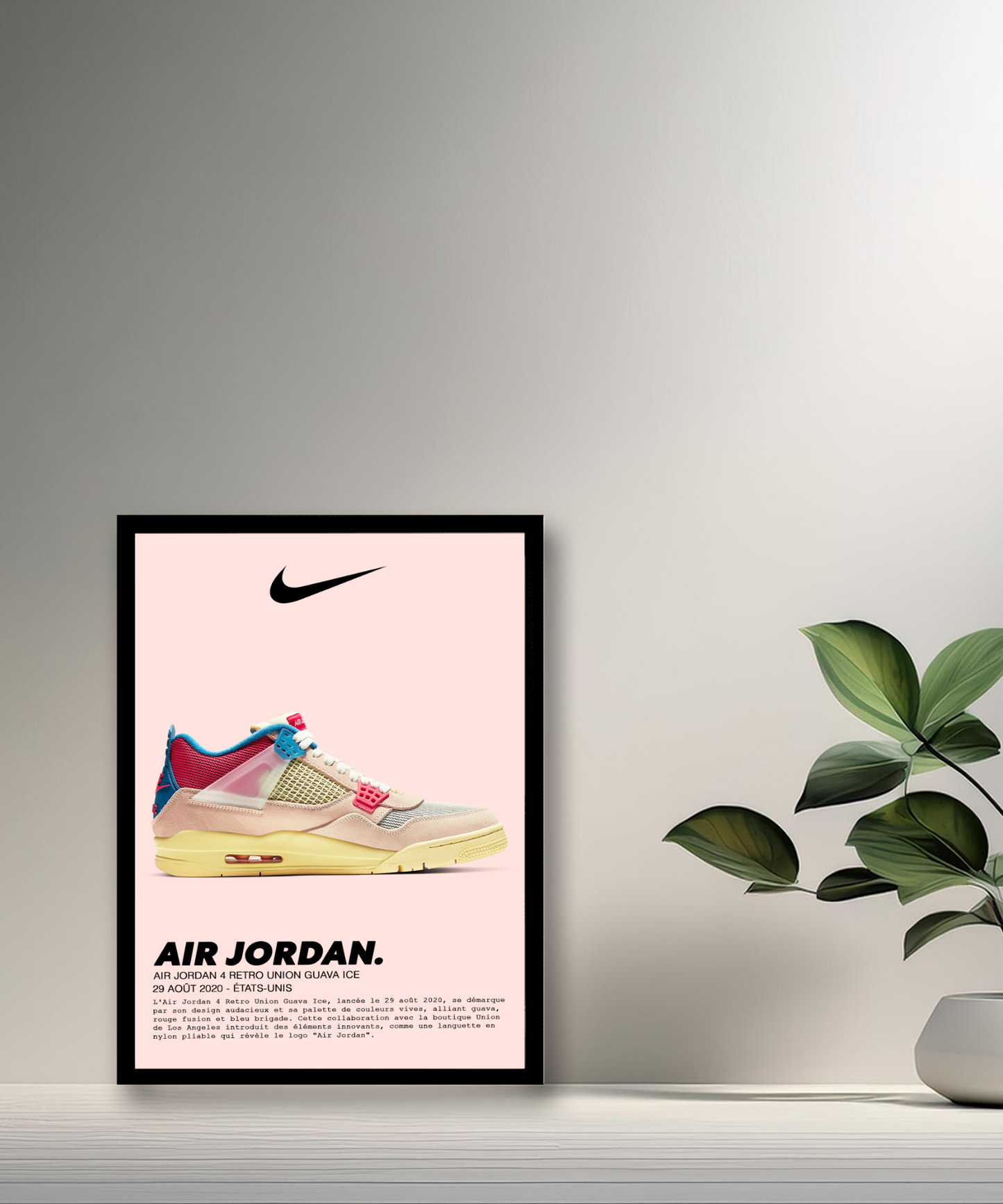 Air Jordan 4 Retro Union Guava Ice Bilderrahmen 