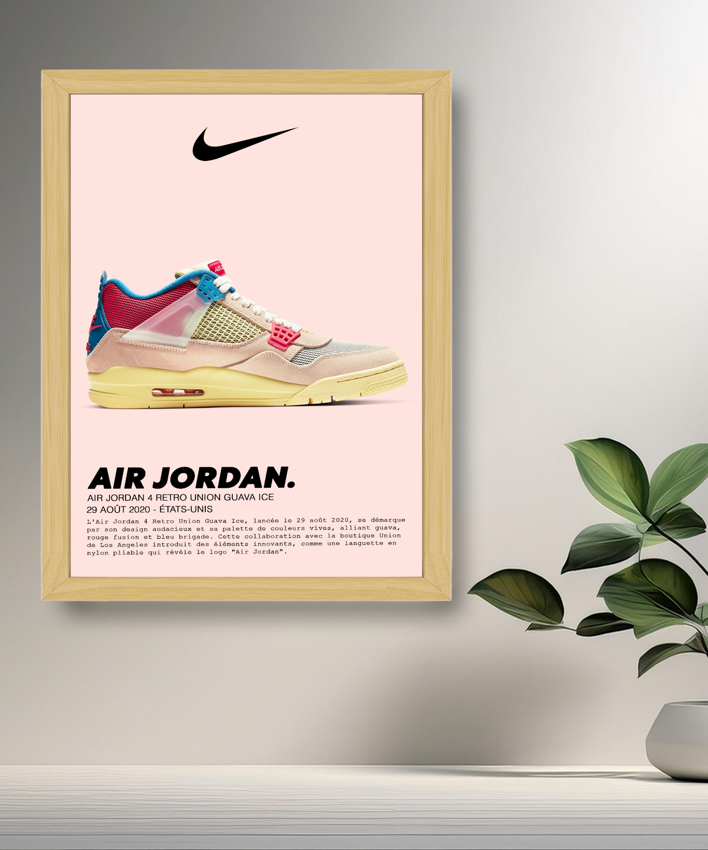 Air Jordan 4 Retro Union Guava Ice Bilderrahmen 
