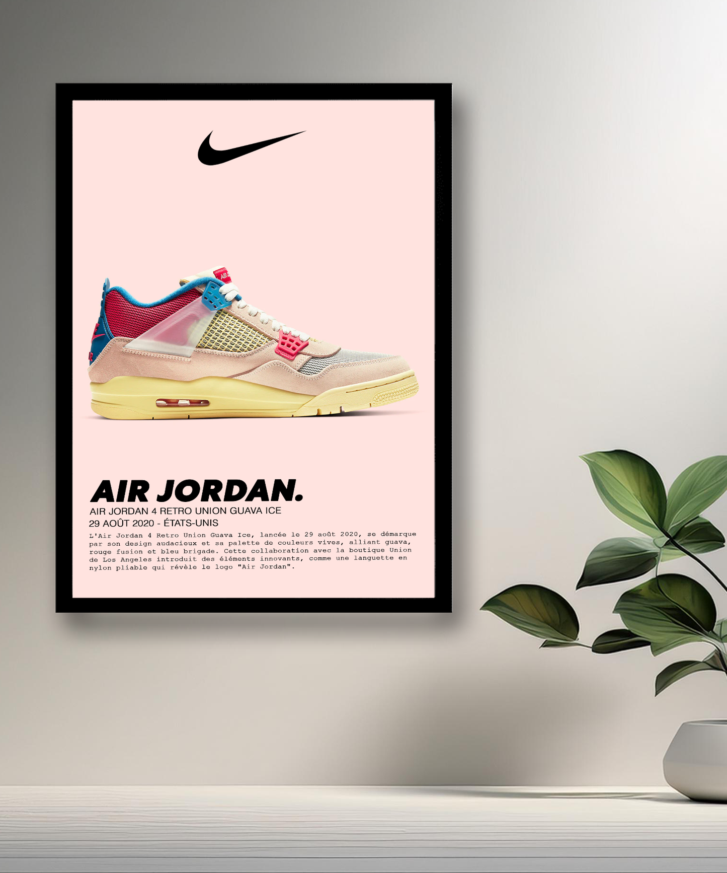 Air Jordan 4 Retro Union Guava Ice Bilderrahmen 